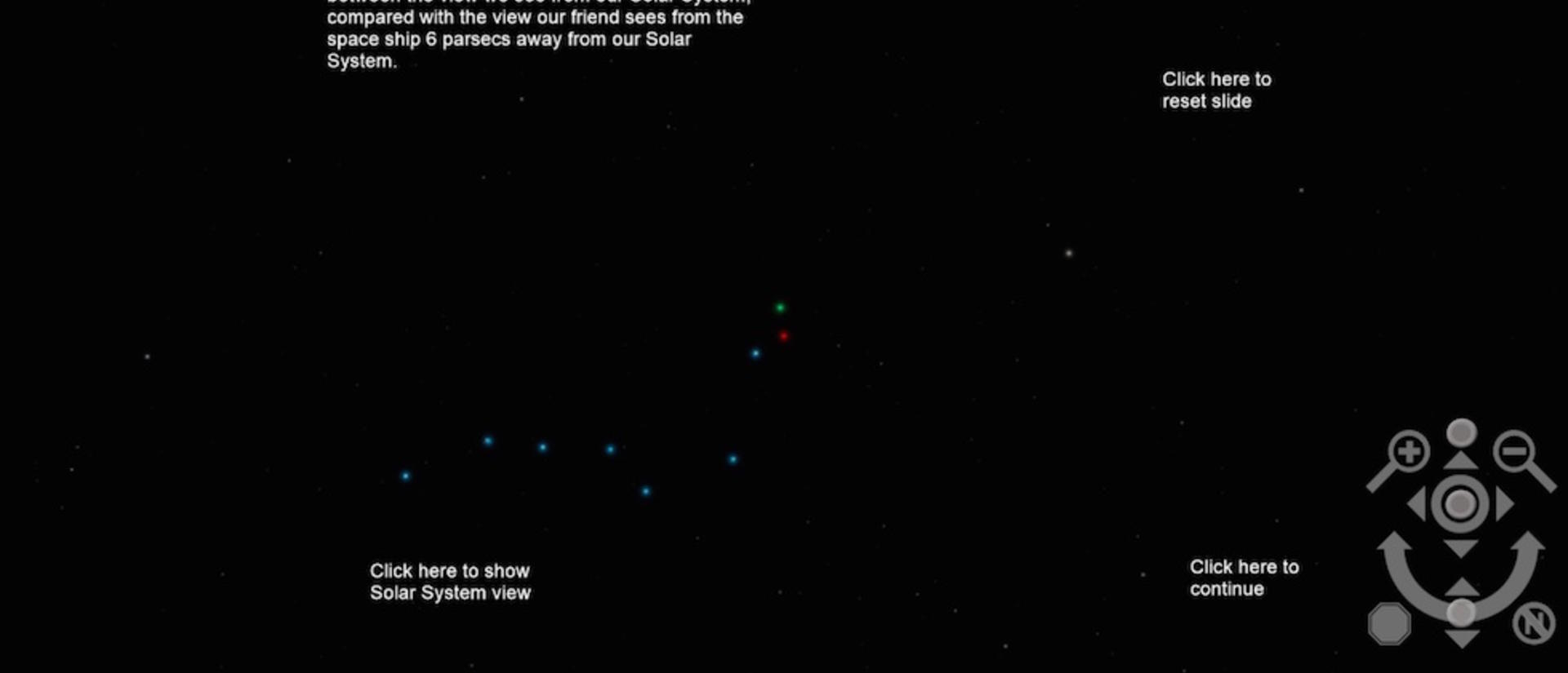 WWT Screen Capture demonstrating parallax with Big Dipper image